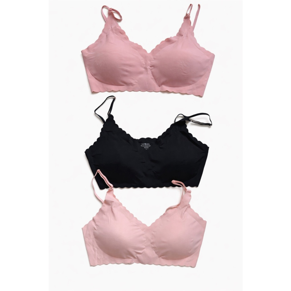 Seamless Bralette Set of 3 XL – Wireless Comfy Everyday Bras